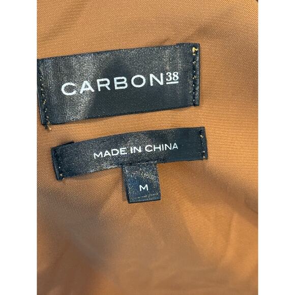 (M) NWT $198 CARBON38 Satin Short Sleeve Resort Top Gold size Medium - Picture 8 of 8